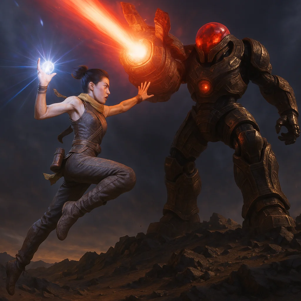 Valley of the Ancient RPG screenshot showcasing a mystical fantasy landscape with ancient warrior facing a dramatic sky and mysterious valley